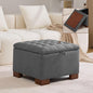 WUTUTUEE 24" Fabric Square Storage Ottoman by WUTUTUEE