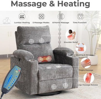 Oversized Power Recliner Chair Swivel Glider - Image 7