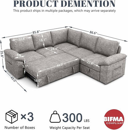 85 Inch Modular Sectional Sofa - Image 3