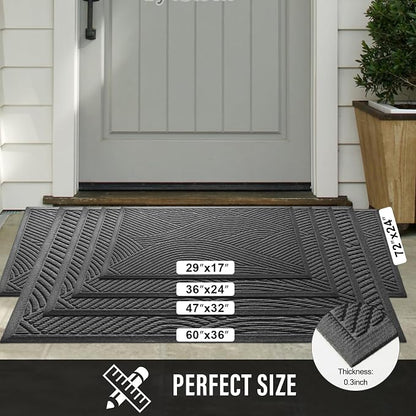 Sturdy Front Door Mat, Absorbent Muddy Dirt Resist Welcome Door Mats Outdoor - Image 2