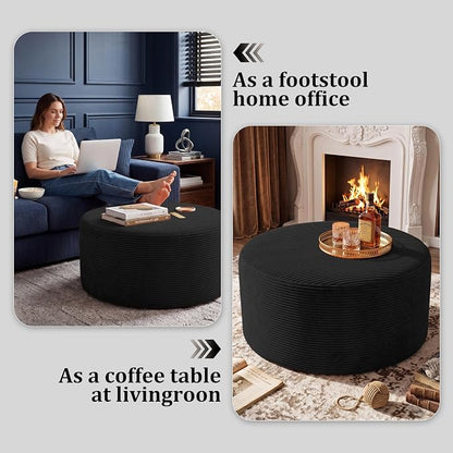 BSHOMGI Round Coffee Table Ottoman - Image 3