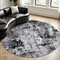 Rugflix Round Area Rugs 8Ft for Living Room, Washable Black Grey Circle Rug | by RugflixAreaRugs