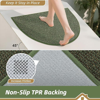 BEQHAUSE Dirt Trapper Door Mat 32" x 48" Half Circle Non Slip Rugs, Absorbent - Image 4