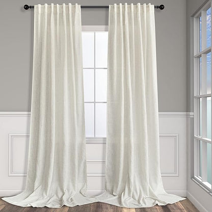Pitalk Natural Linen Extra Long Curtains 120 Inch Length by Pitalk