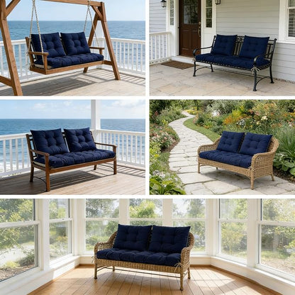 3 Pcs Wicker Chair Cushions Patio Loveseat Chaise Cushion Set - Image 6