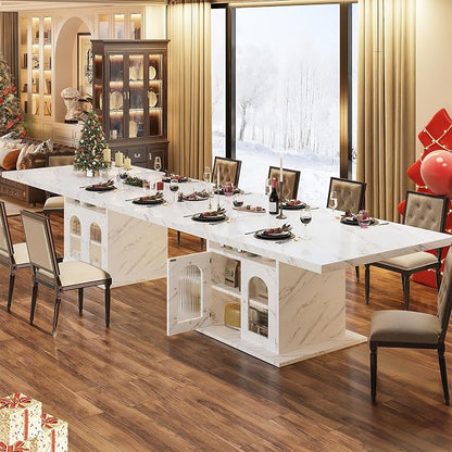 HSH Dining Table for 4–6, Wood Rectangle Dinner Table - Image 9