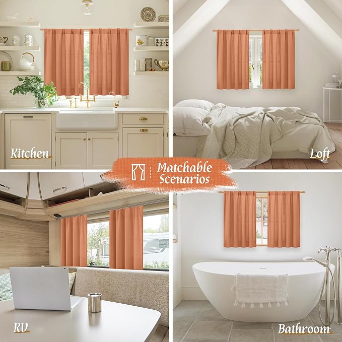 Short Linen Curtains 45 Inches Long - Image 6