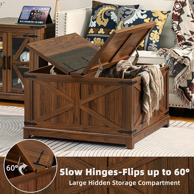 Joaxswe Farmhouse Coffee Table Set of 3, Furniture Set, Coffee Table - Image 5