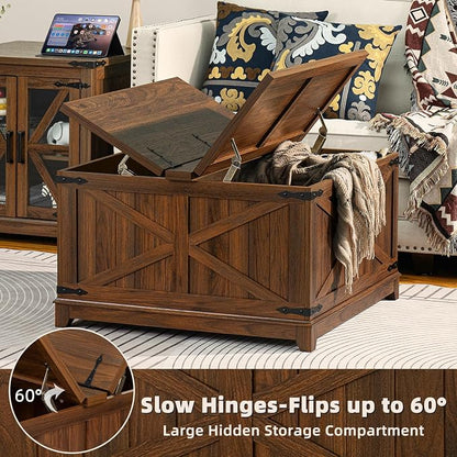 Joaxswe Farmhouse Coffee Table Set of 3, Furniture Set, Coffee Table - Image 5