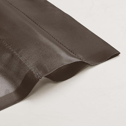 Brown Sheer Curtains 36 inches Long, Short Kitchen Window Treatment Solid - Image 7