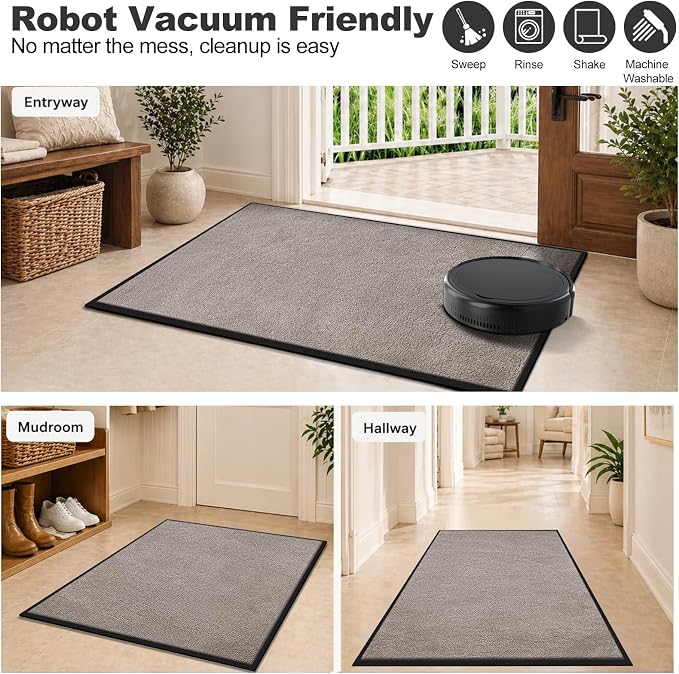 Super Absorbent Front Door Mat, 29.5" x 17", Non-Slip Washable Indoor Doormats - Image 5