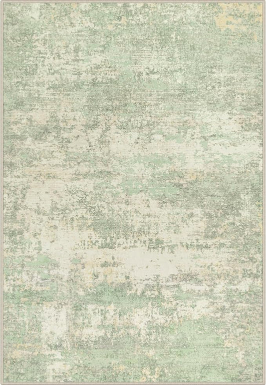 Area Rug Living Room: 5x5 Modern Washable Soft Carpet Green Cream | by FXRHLP