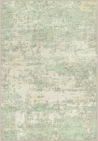 Area Rug Living Room: 6x6 Modern Washable Soft Carpet Green Cream | by FXRHLP