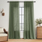 Forest Green Linen Curtains 108 Inches Long by Nanspring