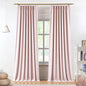 Vision Home Soft Pink Pinch Pleated Full Blackout Curtains Linen Blended Room by VisionHome