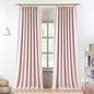 Vision Home Soft Pink Pinch Pleated Full Blackout Curtains Linen Blended Room by VisionHome