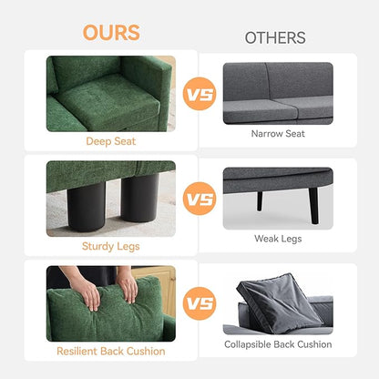 WUTUTUEE 58”Modular Sectional Loveseat Sofa, Modern Love Seat 2 Seater Sofa - Image 4
