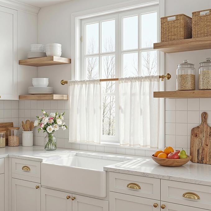 MYSKY HOME Small Window Natural Curtains - Image 2