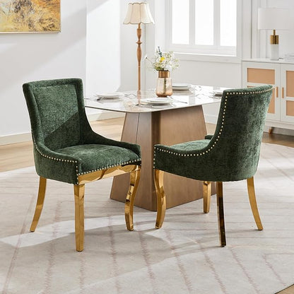 Upholstered Dining Chairs Set of 2, Modern Fabric Side Chairs - Image 2