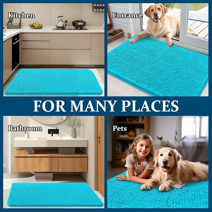 OLANLY Dog Door Mat for Muddy Paws 54x32, Super Absorbent Chenille Mud Mat | - Image 8