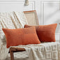 Fancy Homi Set of 2 Burnt Orange Lumbar Decorative Throw Pillow Covers 12x20 by Fancy+Homi