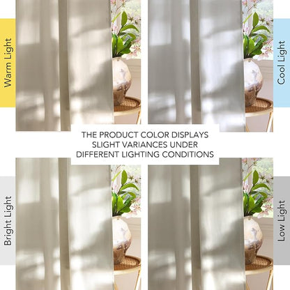 NICETOWN Bone White Linen Curtains - Image 7