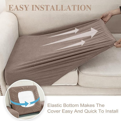 LA MEACK Couch Cushion Covers for Sectional Sofa L Shape Washable Separate Seat - Image 5