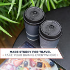 Disposable Coffee Cups With Lids - 12 oz To Go Coffee Cup With Lid (80 Set). Durable Togo Travel Paper Hot Cups Insulated For Hot and Cold Beverage Drinks, No Sleeves Needed (Dusk Grey)