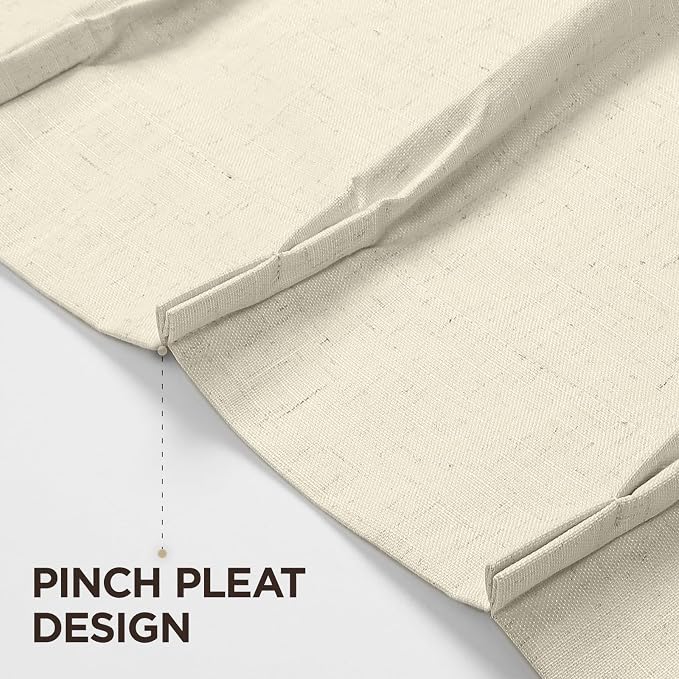 Joydeco Pinch Pleated Linen Curtains - Image 5