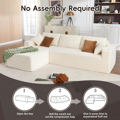 Opiesit 108" Boneless Couches for Living Room, Modular Sectional Sofa - Image 7