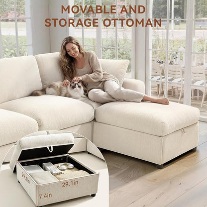 Ihanherry 141" Oversized Cloud Sectional Couches - Image 3