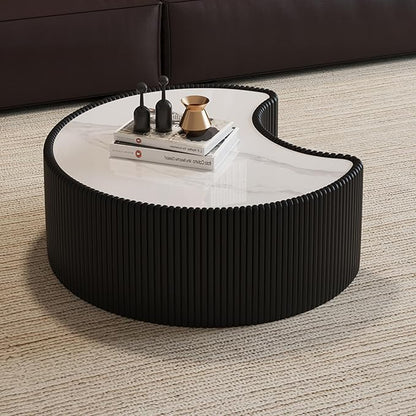 Modern Nesting Coffee Table Set of 2, Creative Moon Coffee and End Table Set - Image 3