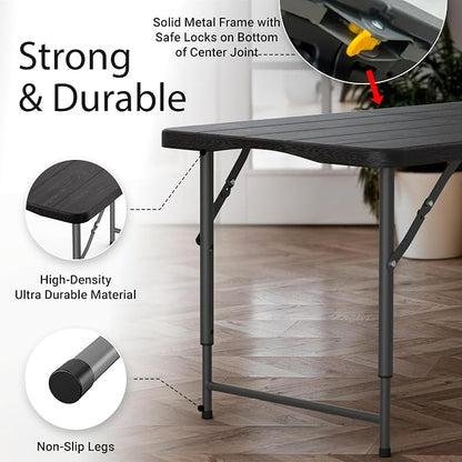 4 Feet Foldable Table Adjustable Height - Image 4