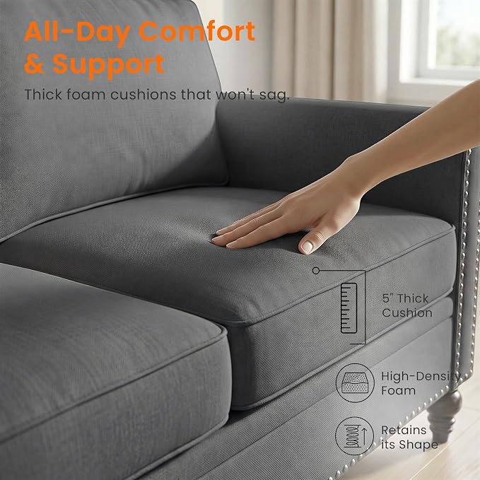Living Room Sofa Sets 2 Piece, Modern 3 Seater Sofa and Loveseat Couch Sets - Image 5