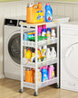 OKZEST Utility Slim Storage Cart, 4-Tier Narrow Bathroom Organizers and Storage by OKZEST