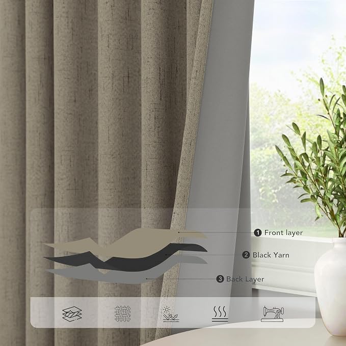 Pitalk Taupe Blackout Curtains 84 Inches Long - Image 5
