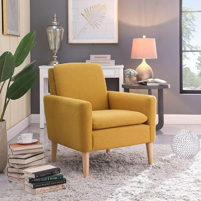 Set of 2 Accent Chairs Living Room Modern Arm Chair Comfortable Fabric Comfy - Image 4