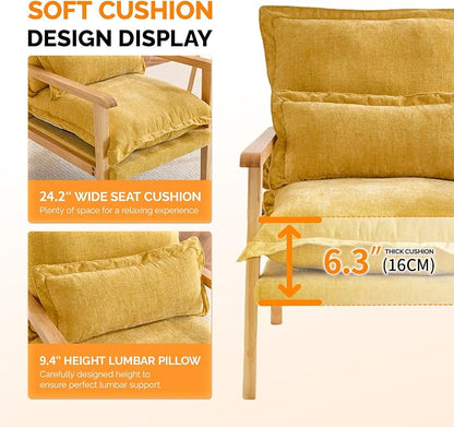 VINGLI Mid-Century Modern Cloud Accent Armchair - Image 7