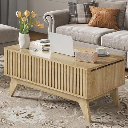 Lift Top Coffee Table with Hidden Compartment, Mid Century Modern Coffee Table - Image 3
