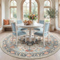 RELEANY Washable Area Rug, Round 7ft, Water Repellent, Pet Friendly, Vintage by RELEANY