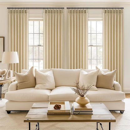 Topfinel 108 Inch Curtains 1 Panels Set, One Packs Pinch Pleat Back Tab Linen - Image 5