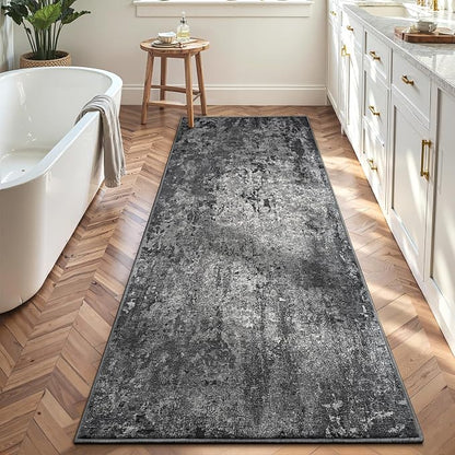 2x7 Black Rug Runners for Hallways Kitchen Runner Rug Non Slip Washable Black - Image 4