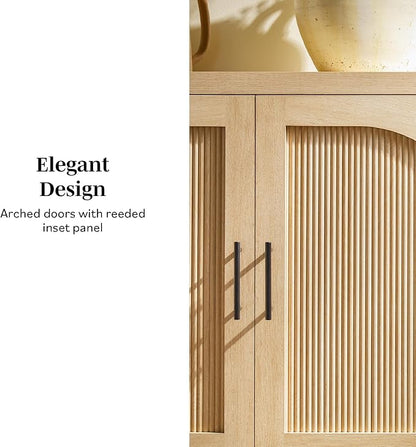 Walker Edison Sasha 4-Door Reeded Sideboard Buffet - Image 4