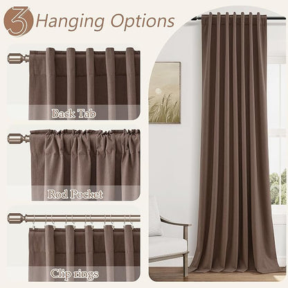 100% Blackout Curtains 102 Inch Length 2 Panels Set - Image 6