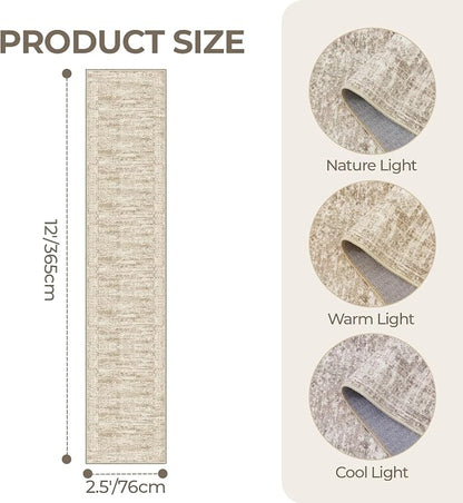 2'6 x 12' Runner Rug Non Slip, Washable Kitchen Rugs, Living Room, Long Rug - Image 2