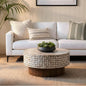 East at Main Round Coffee Table – White Boho Cocktail Table by EastatMain