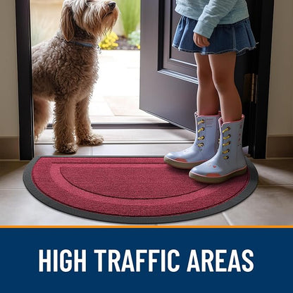 OLANLY Half Circle Front Door Mat Outside 29.5x17 All-Season Rubber Doormat | - Image 7