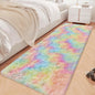 Fluffy Rainbow Rug for Girls Bedroom 2x6 Feet Kawaii Tie Dye Runner Rug Cute by JiaoBaba