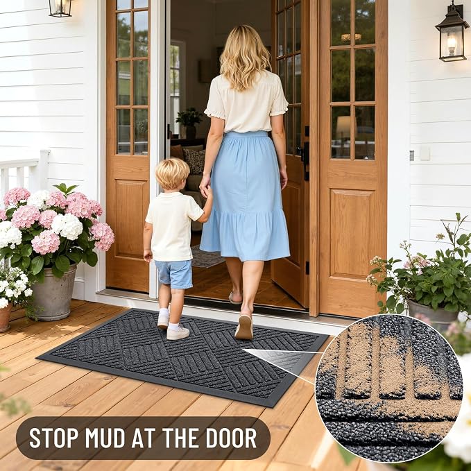 OLANLY Front Door Mat Outside Entrance 47x23, Waterproof Heavy-Duty Doormat | - Image 7