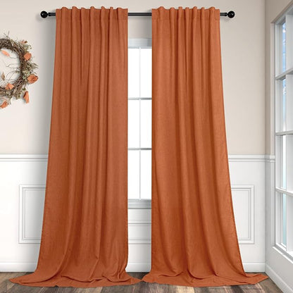 Burnt Orange Curtains 108 Inches Long by Pitalk